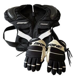BRINE Lacrosse Gear Set Adult Shoulder Pads LSP9C3 and Gloves L33